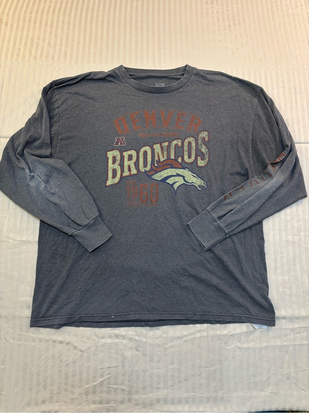Denver Broncos Est. 1960 T-Shirt Mens 2XL "Mile High Football" NFL Long Sleeve